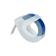 Load image into Gallery viewer, KCMYTONER 8 roll Pack Replace 3D Plastic Embossing Labels Tape for Embossing White on Blue 3/8&quot; x 9.8&#39; 9mm x 3m 520106 Compatible for Dymo Executive III Embosser 1011 1550 1570 1610 Label Markers
