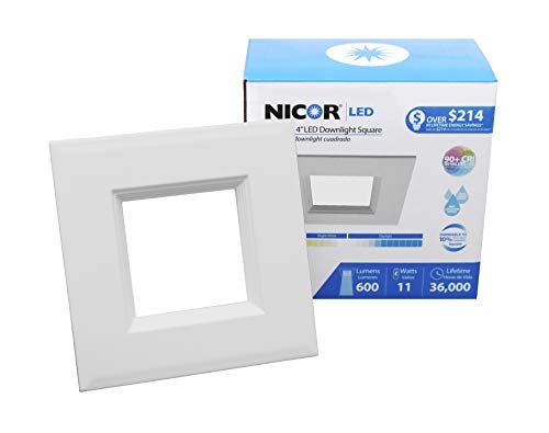 NICOR Lighting DLQ4-10-120-3K-WH DLQ4 LED Downlight, 4