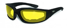 Load image into Gallery viewer, Global Vision Eyewear Kickback Sunglasses with EVA Foam, Yellow Tint Lens, Soft Touch Black Frame
