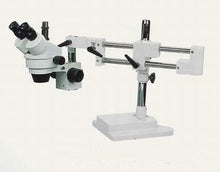 Load image into Gallery viewer, SZM7045TRB2 Trinocular Microscope with Double Bar Boom Stand, Fluorescent Ring Light
