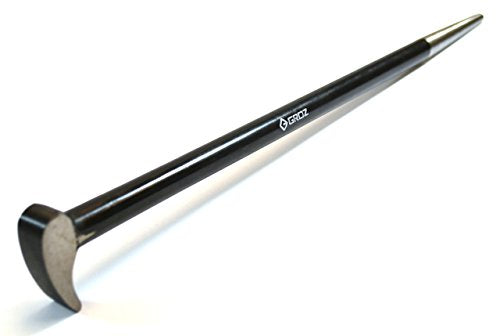 Groz 16-inch Rolling Head Pry Bar | Heavy Duty | Forged Chrome Steel | Fulcrum Prying, Automotive Machinery | 38-43 HRC | #33152