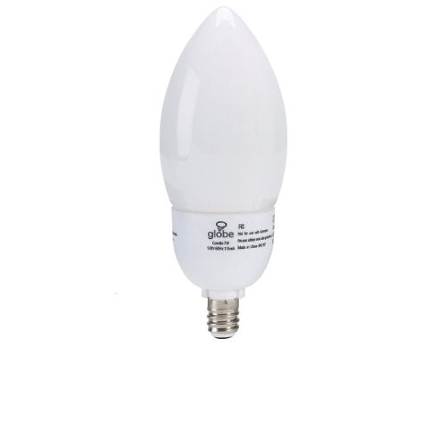 Globe Electric 00025 40-watt Enersaver CFL Candelabra Base Chandelier Light Bulb, Soft White