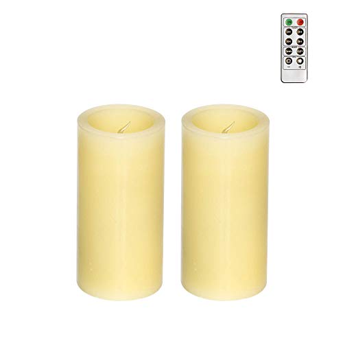 GiveU Smooth Flameless Led Candle, Real Wax Electric Votive Candle, Ivory, 2