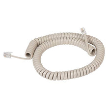 Load image into Gallery viewer, Coiled Telephone Handset Cord for Use with PBX Phone Systems, VoIP Telephones - 12 Ft Uncoiled, Rj22, 1.5 Inch Lead on Both Ends, Dark Ash
