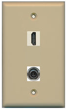 Load image into Gallery viewer, RiteAV - 1 Port 3.5mm 1 Port HDMI Ivory Wall Plate - Bracket Included
