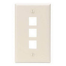 Load image into Gallery viewer, Leviton 41080-3AP QuickPort Flush Mount Wall Plate, 3-Port, Almond
