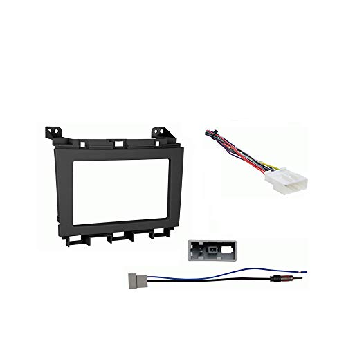 Compatible with Nissan Maxima 2009 2010 2011 2012 2013 2014 Double DIN Stereo Harness Radio Install Kit Black Dash