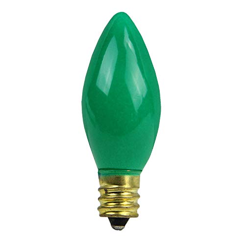 Sienna Pack of 4 Opaque Ceramic Green C9 Christmas Replacement Bulbs
