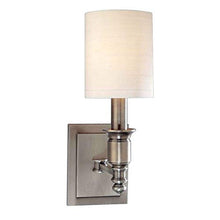Load image into Gallery viewer, Hudson Valley Lighting 7501-AN Whitney - One Light Wall Sconce, Antique Nickel Finish with Off-White
