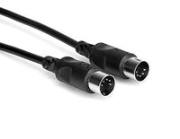 Hosa MID-301BK 5-Pin DIN to 5-Pin DIN MIDI Cable, 1 Foot