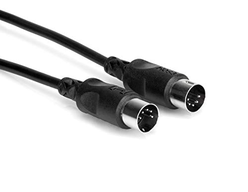 Hosa MID-301BK 5-Pin DIN to 5-Pin DIN MIDI Cable, 1 Foot