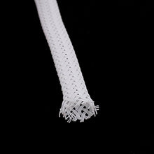 Load image into Gallery viewer, Aexit 4mm Flat Tube Fittings Dia Tight Braided PET Expandable Sleeving Cable Wrap Sheath Microbore Tubing Connectors White 5M
