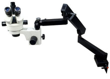 Load image into Gallery viewer, OMAX 3.5X-90X Digital Zoom Articulating Arm Trinocular Stereo Microscope with 2.0MP USB Camera and 54 LED Ring Light
