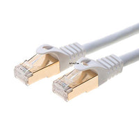 CAT7 Cable Ethernet Premium S/FTP Patch Cord RJ45 Fast Speed 600Mhz LAN Wire (10FT, White)