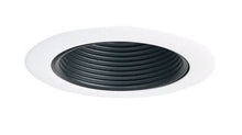 Load image into Gallery viewer, Juno Lighting 434B-WH Aculux 4IN Downlight Recessed Trim, Black Baffle with White Trim Ring
