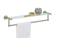 Organize It All 16905W-1 Satin Nickel Glass Shelf with Towel Bar