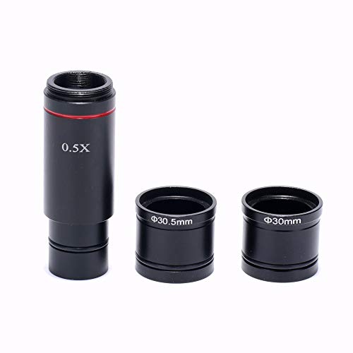 HAYEAR 0.5X Reduction Lens Eyepiece Lens 23.2mm Mounting with 30mm 30.5mm Ring Adapter Applicable for Biomicroscope Stereo Microscope