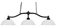 Load image into Gallery viewer, Z-Lite 147BRZ-DWL14 Chance Three Light Billiard, Steel Frame, Bronze Finish and White Linen Shade of Glass Material
