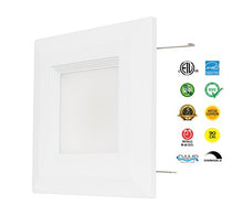 Load image into Gallery viewer, Westgate 15 Watt 6&quot; Inch Recessed Lighting Kit with Baffle Trim - Square Shaped LED Retrofit Downlight - Premium Dimmable Light Fixture - Best Ceiling Lights - ETL Listed (5000K Bright White 4 Pack)
