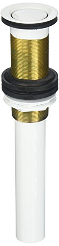Jaclo 819-WH C.O. Plug Finger Touch Drain without Overflow Holes for Extra Thick Basins, White