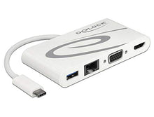 Load image into Gallery viewer, Delock Docking Station USB C 3.1 HDMI 4K + VGA + LAN + USB Adapter White
