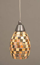 Load image into Gallery viewer, Brushed Nickel Finish Cord Mini Pendant w Seashell Glass
