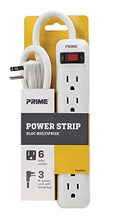 Load image into Gallery viewer, Prime Wire PB801124 6-Outlet Power Strip with 14-3 SJT 3-Feet Cord
