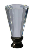 Urbanest Crystal Trumpet Lamp Finial, Black, 2 11/32-inch Tall