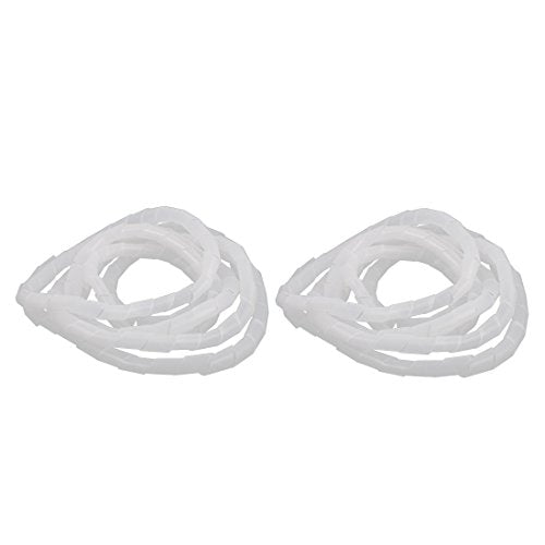 Aexit 2Pcs 18mm Tube Fittings Flexible Spiral Tube Cable Wire Wrap Computer Manage Cord Microbore Tubing Connectors Clear 3.5M