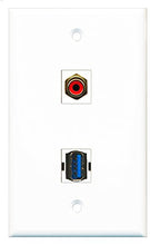 Load image into Gallery viewer, RiteAV - 1 Port RCA Red 1 Port USB 3 A-A Wall Plate - Bracket Included
