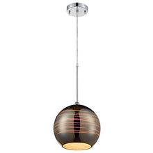Load image into Gallery viewer, Rogue Dcor 610250 Spacey 9.5&quot; Globe Mini Pendant - Polished Chrome with 3D Iridescent Optic Space Glass
