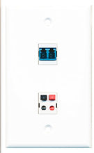 Load image into Gallery viewer, RiteAV - 1 Port LC Fiber Singlemode Duplex 1 Port Speaker Wall Plate - Bracket Included
