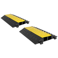 2-Pack Bundle of 2-Channel Heavy Duty Modular Cable Protector Ramps