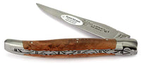 Laguiole en Aubrac handmade knife 12 cm L0212WIHF peppermint root handle, chiselled platines, blade and bolsters stainless steel