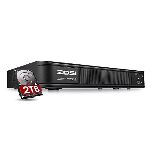 ZOSI 1080p Home Security DVR 8 Channel HD-TVI Hybrid Capability 4-in-1(Analog/AHD/TVI/CVI) Surveillance DVR Reorder, Motion Detection, Email Alarm,2TB Hard Drive Built-in (Renewed)