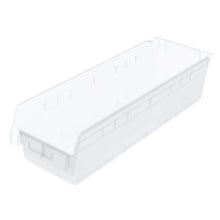 Load image into Gallery viewer, Akro-Mils 30084SCLAR ShelfMax Plastic Nesting Shelf Bin Box, 23-5/8-Inch L x 8-3/8-Inch W x 6-Inch H, Clear, 6-Pack
