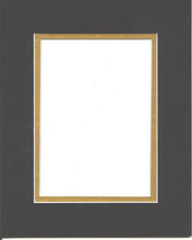 Load image into Gallery viewer, 22x28 Black &amp; Gold Double Picture Mats or Photography Matting Bevel Cut for 18x24 Pictures
