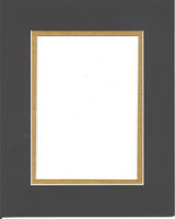 22x28 Black & Gold Double Picture Mats or Photography Matting Bevel Cut for 18x24 Pictures