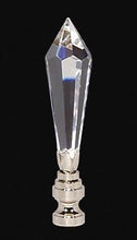 Load image into Gallery viewer, B&amp;P Lamp 3 1/2&quot; Lead Crystal Finial W/Nickel Finish Base
