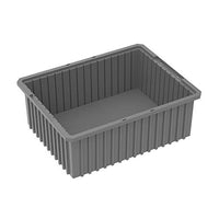 Akro-Mils 33228 Akro-Grid Plastic Slotted Dividable Modu Box Stackable Grid Storage Tote Container, (22-3/8-Inch L x 17-3/8-Inch W x 8-Inch H), (3 Pack), Gray