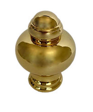 Load image into Gallery viewer, Polished Brass Knob Lamp Finial with Polished Brass Base 1.75&quot;h

