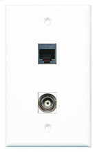 Load image into Gallery viewer, RiteAV - 1 Port BNC 1 Port RJ45 Shielded Wall Plate - Bracket Included
