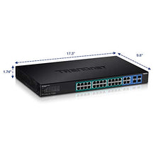 Load image into Gallery viewer, TRENDnet 16-Port Gigabit PoE+ Web Smart Switch with 2 Shared SFP Slots, Up to 30 W Per Port, 185 W Total Power Budget, Rack Mountable, TPE-1620WS
