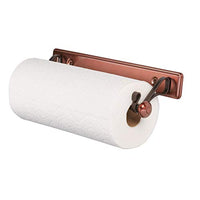 iDesign York Steel Wall Mounted Paper Towel Holder Paper Towel Dispenser for Kitchen, Bathroom, Laundry Room, Office, Bronze