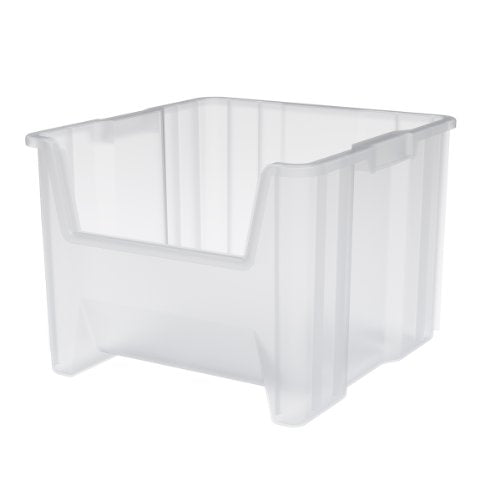 Akro-Mils 13018 Stack-N-Store Heavy Duty Stackable Open Front Plastic Storage Container Bin, (17-1/2-Inch x 16-1/2-Inch x 12-1/2-Inch), Clear, (2-Pack)