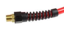 Load image into Gallery viewer, Coilhose Pneumatics PFE60504TR Flexeel Reinforced Polyurethane Air Hose, 3/8-Inch ID, 50-Foot Length with (2) 1/4-Inch MPT Reusable Strain Relief Fittings, Transparent Red
