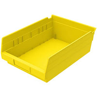 Akro-Mils 30150 Plastic Nesting Shelf Bin Box, (12-Inch x 8-Inch x 4-Inch), Yellow, (12-Pack)