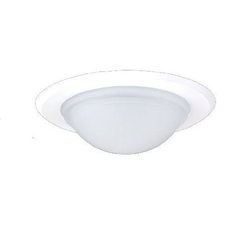 Nicor Lighting 5 In. White Recessed Shower Trim With Frosted Glass Dome Lens (15509)