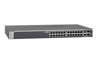 NETGEAR 28-Port Gigabit/10G Stackable Smart Managed Pro Switch (GS728TX) - with 2 x 10G Copper and 2 x 10G SFP+, Desktop/Rackmount, and ProSAFE Limited Lifetime Protection