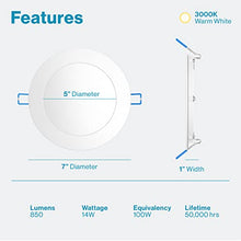 Load image into Gallery viewer, Sunco Lighting 6 Inch Ultra Thin LED Recessed Ceiling Lights, Smooth Trim, 3000K Warm White, Dimmable, 14W=100W, Wafer Thin, Canless with Junction Box - Energy Star 6 Pack
